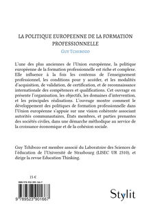 4me de couverture de "La politique europeenne de la formation professionnelle"