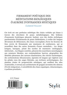 4me de couverture de "Firmament poétique des méditations biologiques ô Aurore d’offrandes mystiques"