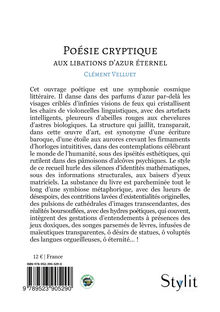 4me de couverture de "Poésie cryptique aux libations d’azur éternel"